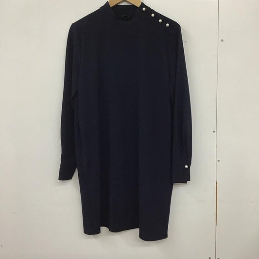 ザラベーシック ZARA BASIC ワンピース ひざ丈スカート S 無地 紺 / ネイビー /  レディース USED 古着 中古 10136869