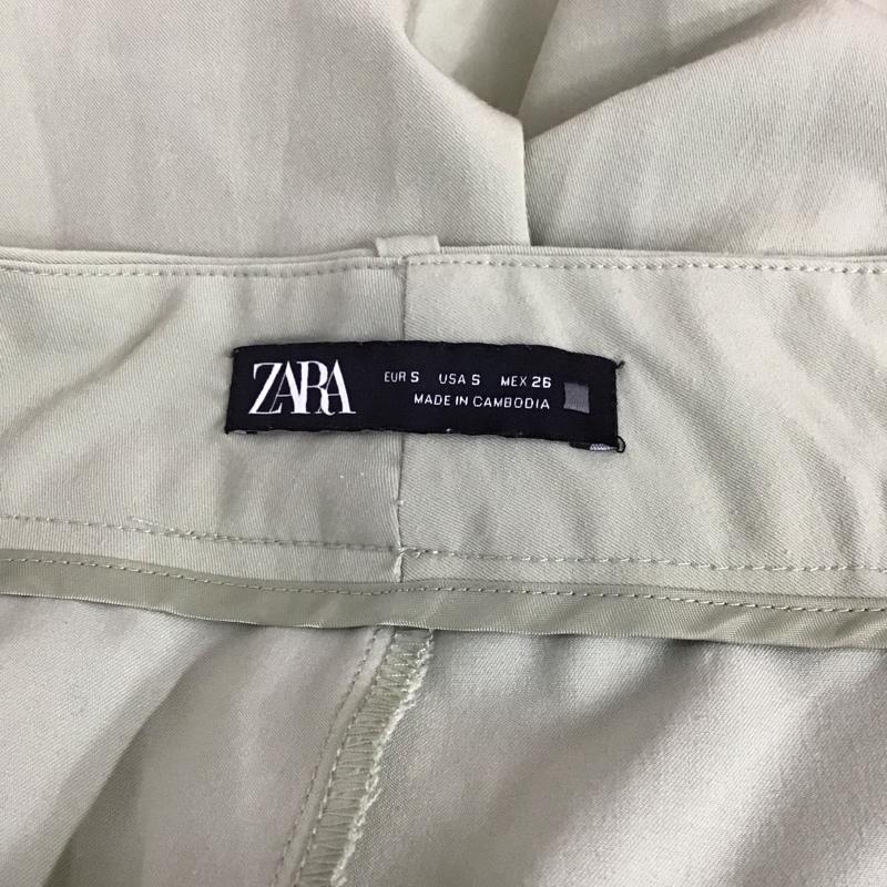 ザラ ZARA ボトムス ボトムス 8372 054 526 ハイウエストパンツ ワイドパンツ タックパンツ S 無地 薄緑 / ライトグリーン /  レディース USED 古着 中古 10118748