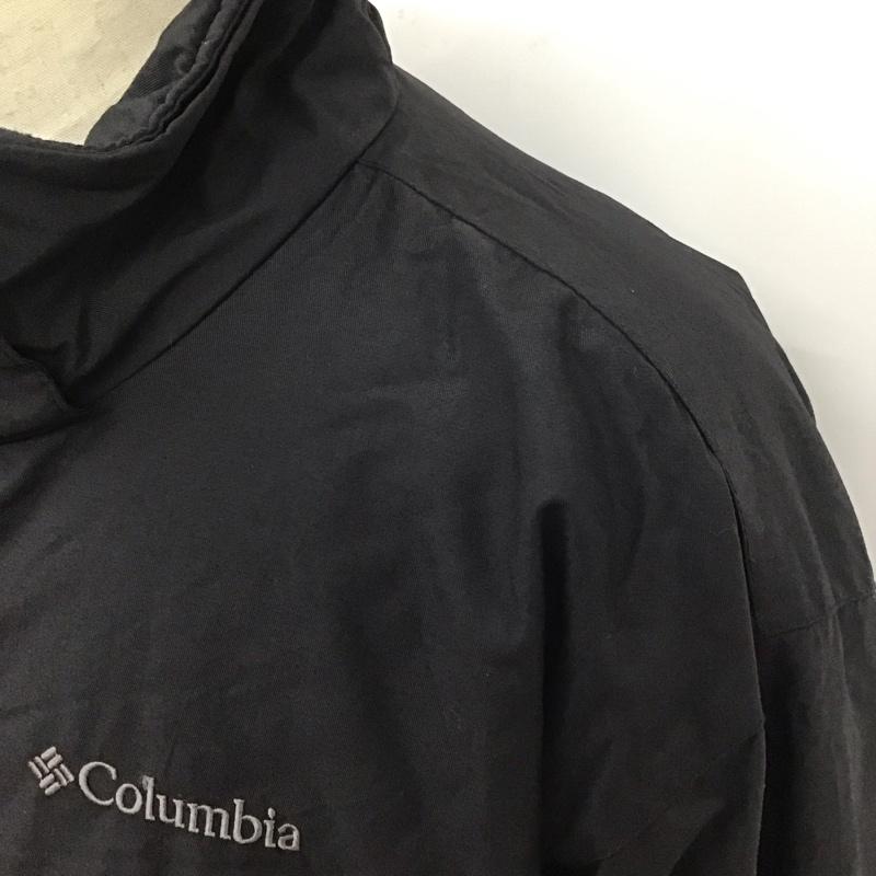 コロンビア Columbia ジャケット、上着 ジャケット、ブレザー ジップアップジャケット ジャンパー ジャケット カジュアルジャケット アウター XL ロゴ、文字 黒 / ブラック /  メンズ USED 古着 中古 10115724