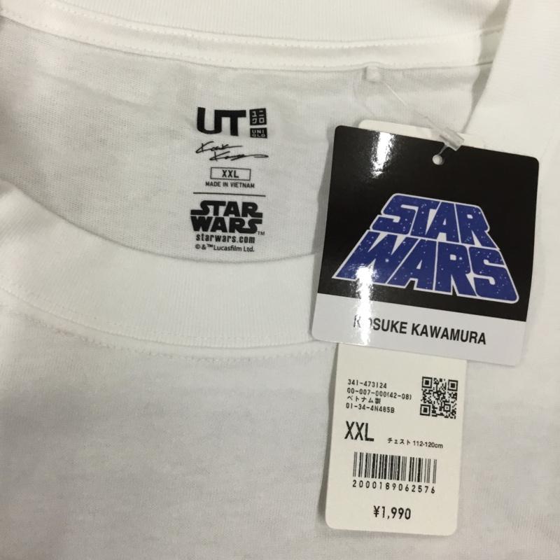 ユニクロ UNIQLO Tシャツ 半袖 Star Wars Remastered by 河村康輔 UT タグ付き XXL ロゴ、文字 白 / ホワイト /  メンズ USED 古着 中古 10117083