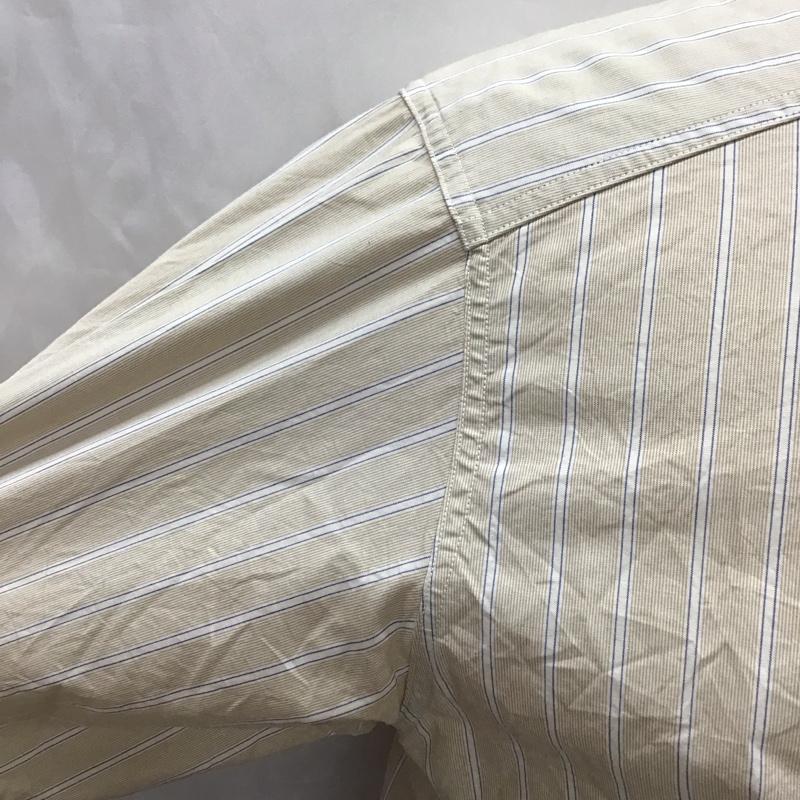 シップス SHIPS シャツ、ブラウス 長袖 111-10-0403 バンドカラー L ストライプ ベージュ / ベージュ /  メンズ USED 古着 中古 10112397