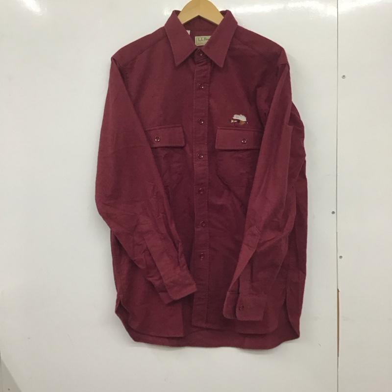エルエルビーン L.L.Bean シャツ、ブラウス 長袖 長袖シャツ 無地シャツ カラーシャツ ロゴ、文字 えんじ / ワインレッド /  メンズ USED 古着 中古 10135906