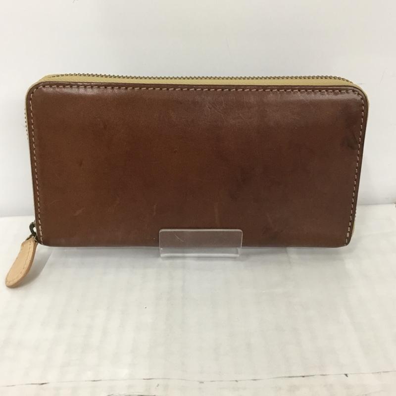 古着 USED 財布 長財布 A.J.L 栃木レザー ラウンドファスナー 無地 茶 / ブラウン /  メンズ USED 古着 中古 10123645