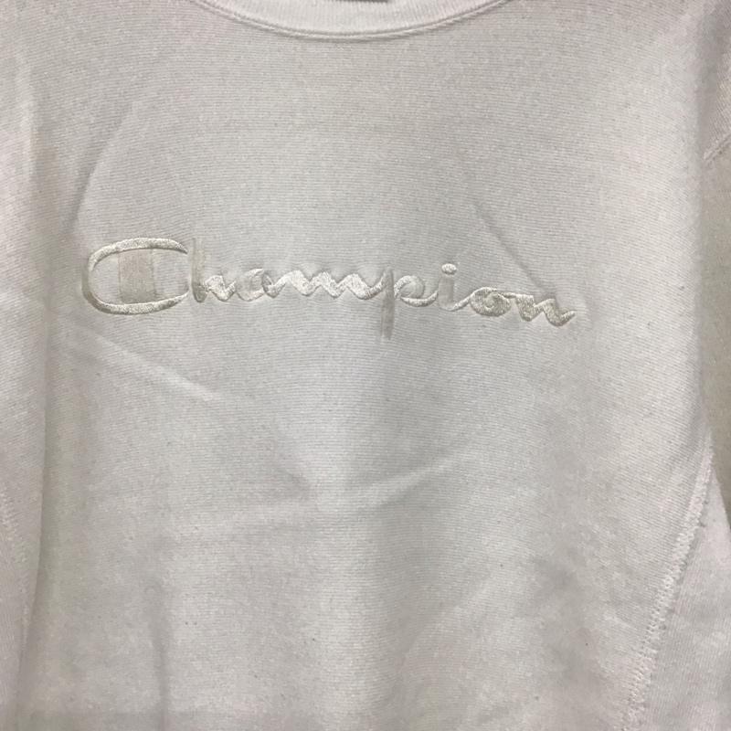 チャンピオン Champion トレーナー 長袖 c8-n050 リバースウィーブ スクリプトロゴ スウェット S ロゴ、文字 白 / ホワイト /  メンズ USED 古着 中古 10138763