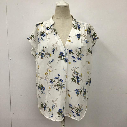 ビス ViS シャツ、ブラウス 半袖 BVH-1873-A 花柄スキッパーブラウス フレンチスリーブ タグ付き M 花柄 白 / ホワイト /  レディース USED 古着 中古 10116195