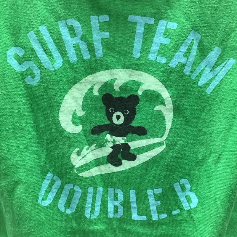 ダブルB Double B Tシャツ 半袖 100cm キッズ クマ サーフィン プリント 100cm ロゴ、文字 緑 / グリーン /  ボーイズ USED 古着 中古 10116906