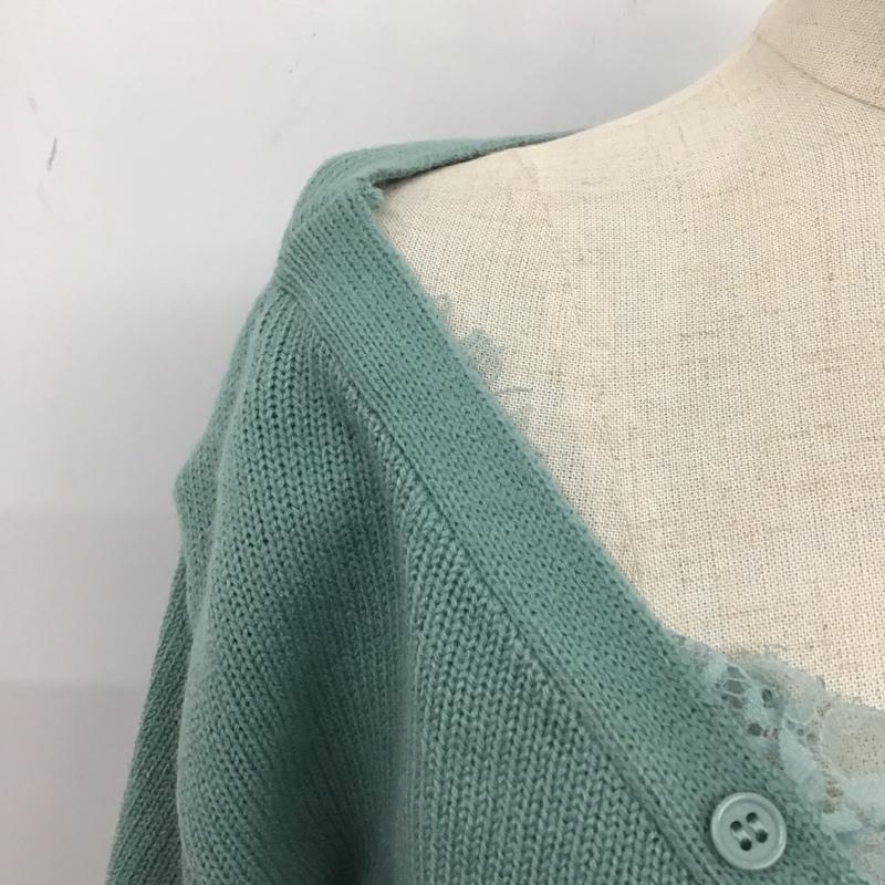 ムルーア MURUA カーディガン 長袖 Vネック レース FREE 無地 緑 / グリーン /  レディース USED 古着 中古 10116755