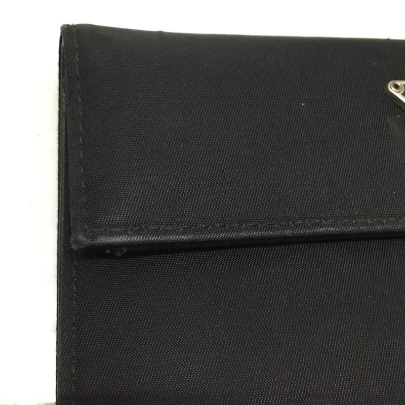 プラダ PRADA 財布 二つ折り M510 TESSUTO ロゴ、文字 黒 / ブラック /  レディース USED 古着 中古 10119096