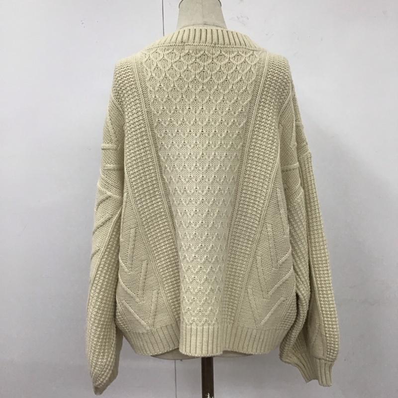 エヘカソポ ehka sopo ニット、セーター 長袖 FREE 無地 アイボリー / アイボリー /  レディース USED 古着 中古 10122206