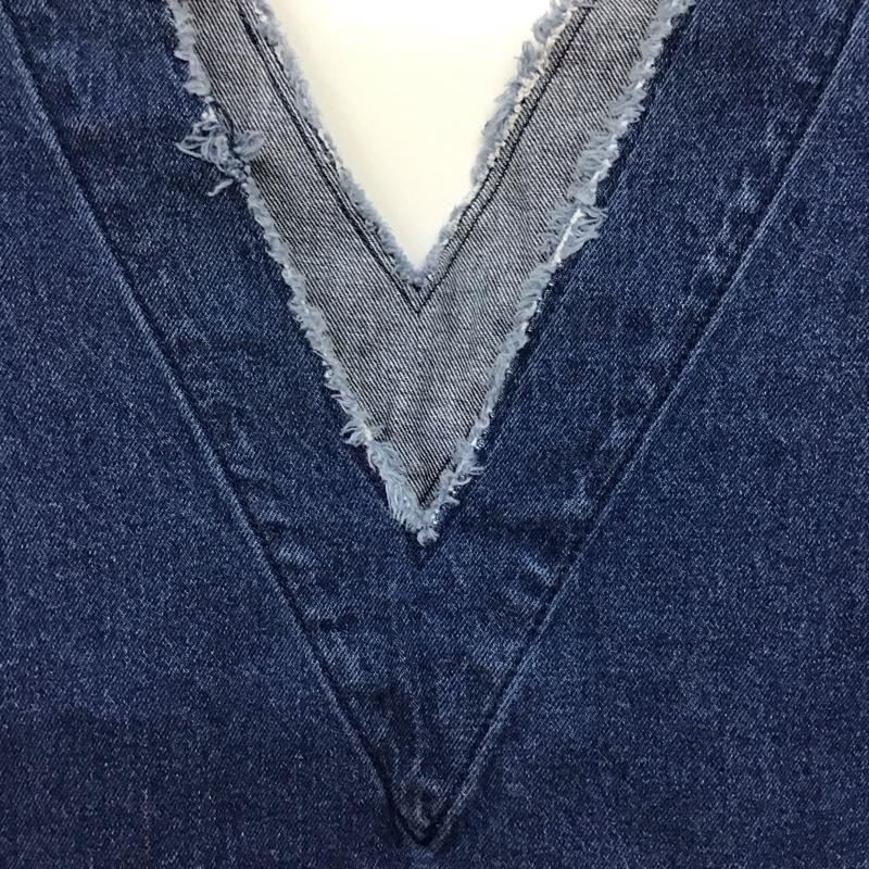 ローリーズファーム LOWRYS FARM ベスト ベスト デニム FREE 無地 青 / ブルー /  レディース USED 古着 中古 10140657