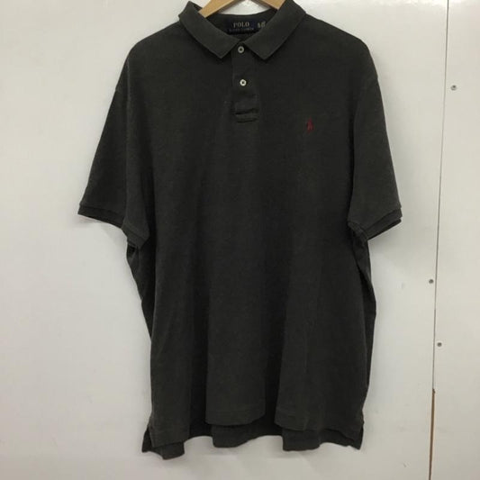 ポロラルフローレン POLO RALPH LAUREN ポロシャツ 半袖 半袖ポロシャツ カラーシャツ 半袖カットソー XL ロゴ、文字 黒 / ブラック /  メンズ USED 古着 中古 10139749