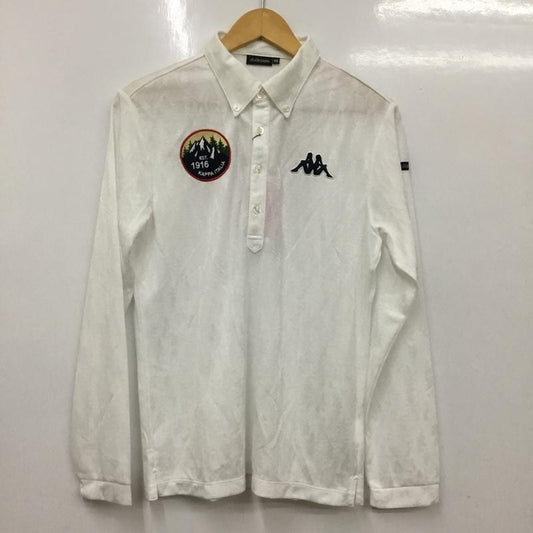 カッパ Kappa ポロシャツ 長袖 KG952LS43 ボタンダウン ゴルフウェア タグ付き M ワンポイント 白 / ホワイト /  メンズ USED 古着 中古 10135703