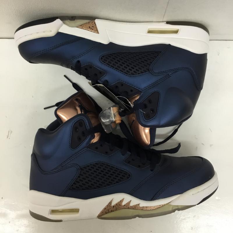 ナイキ NIKE スニーカー スニーカー 136027-416 Air Jordan 5 Retro Bronze 26.0cm ロゴ、文字 紺 / ネイビー / X 桃 / ピンク /  メンズ USED 古着 中古 10140753