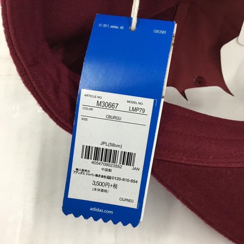 アディダス adidas 帽子 キャップ M30667 ロゴ、文字 えんじ / ワインレッド /  メンズ USED 古着 中古 10105990