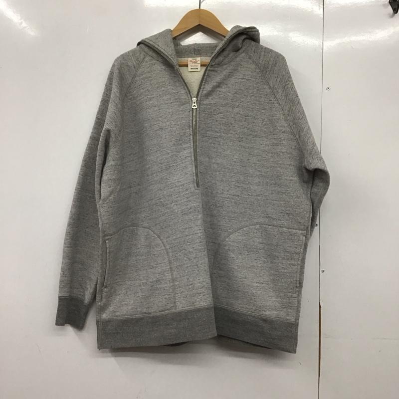 ゴールド GOLD パーカー 長袖 ジップアップパーカー 長袖パーカー カジュアルジャケット M 無地 灰 / グレー /  メンズ USED 古着 中古 10146424