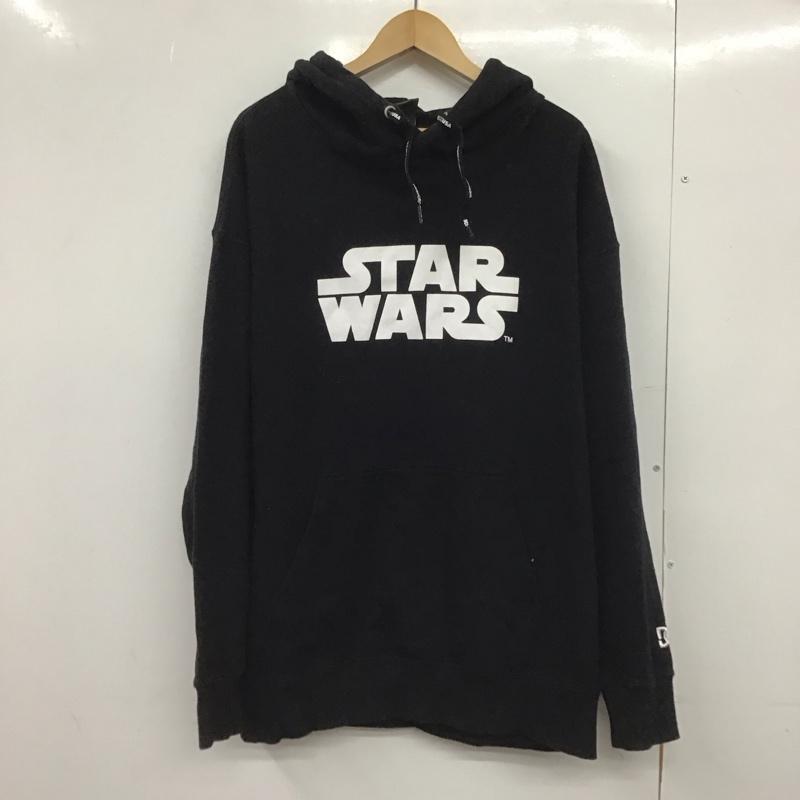 ディーシー DC パーカー 長袖 プルオーバーパーカー スウェット L ロゴ、文字 黒 / ブラック /  メンズ USED 古着 中古 10148591