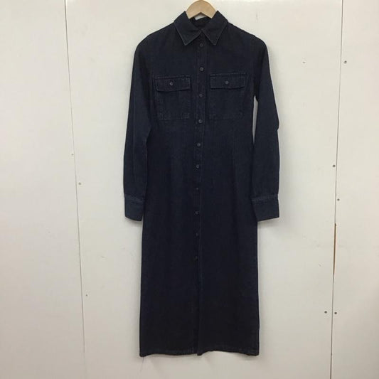 ザラ ZARA ワンピース ロングスカート 長袖シャツワンピース ロングワンピース デニムシャツロングワンピース S 無地 インディゴ / インディゴ /  レディース USED 古着 中古 10136021