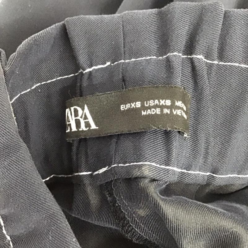 ザラ ZARA パンツ スラックス スラックスパンツ ワイドパンツ カジュアルパンツ XS 無地 紺 / ネイビー /  レディース USED 古着 中古 10122533