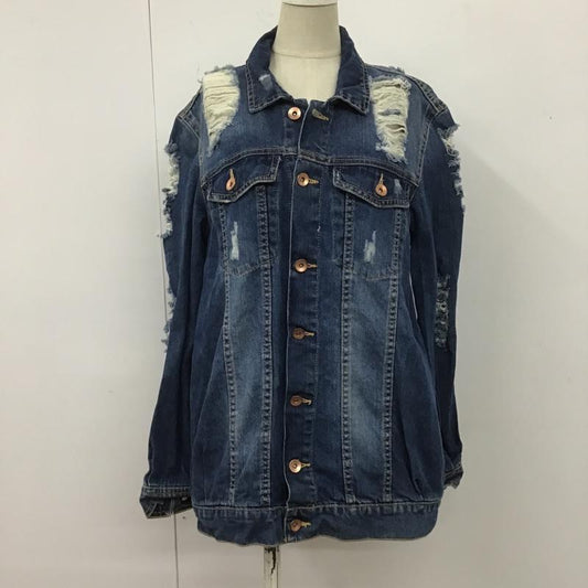 ザラ ZARA ジャケット、上着 ジャケット、ブレザー 2068 204 400 ダメージ デニムジャケット Gジャン M ダメージ加工 青 / ブルー /  レディース USED 古着 中古 10107153