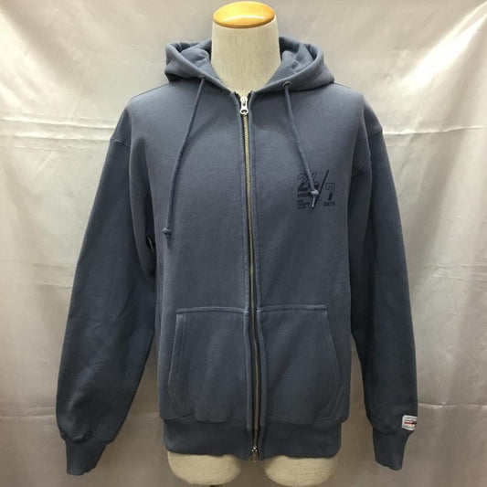 アイリーフィッシングクラブ IRIE FISHING CLUB パーカー 長袖 ジップアップ ジップパーカー L プリント 水色 / ライトブルー /  メンズ USED 古着 中古 10108984
