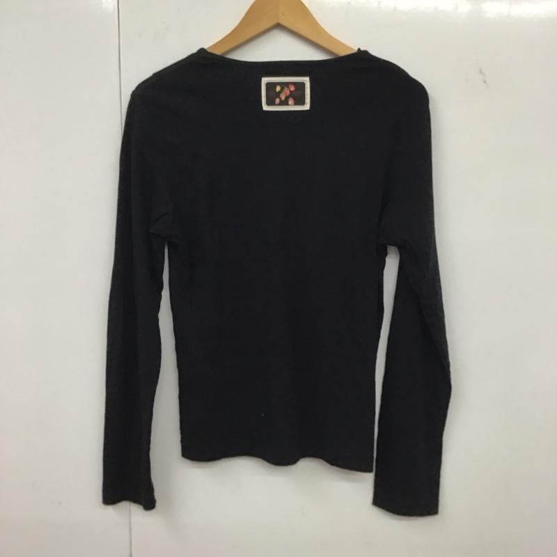 ピンクハウス PINK HOUSE Tシャツ 長袖 ロンT 苺 プリント L ロゴ、文字 黒 / ブラック /  レディース USED 古着 中古 10138586
