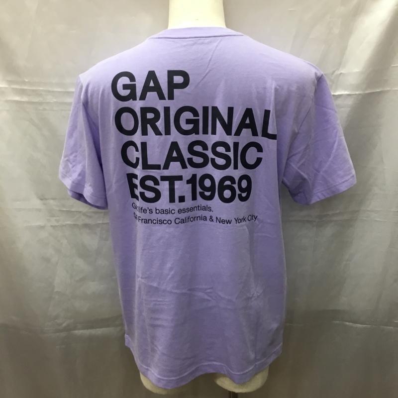 ギャップ GAP Tシャツ 半袖 857897-03 クルーネック バックプリント M ロゴ、文字 紫 / パープル /  メンズ USED 古着 中古 10111343