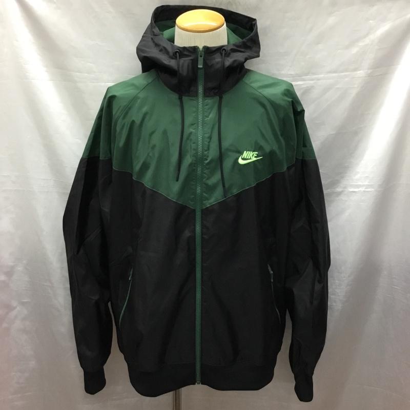 ナイキ NIKE ジャケット、上着 ジャケット、ブレザー DA0002-016 ウインドブレーカー ジャケット NSW HE WR フードウーブンJKT XXL ロゴ、文字 黒 / ブラック / X 緑 / グリーン /  メンズ USED 古着 中古 10120993