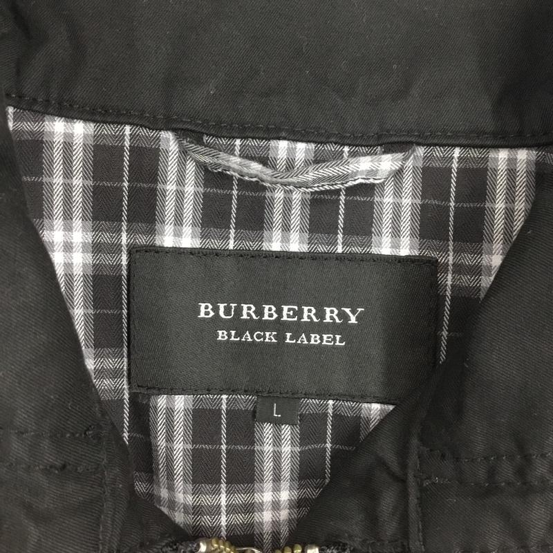 バーバリーブラックレーベル BURBERRY BLACK LABEL ベスト ベスト ジップアップベスト ノースリーブカットソー フード付きベスト L 無地 黒 / ブラック /  メンズ USED 古着 中古 10121913