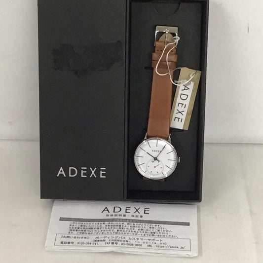 アデクス ADEXE 腕時計 アナログ（クォーツ式） 1870A-03 レザーベルト 箱有 ロゴ、文字 茶 / ブラウン /  レディース USED 古着 中古 10134435