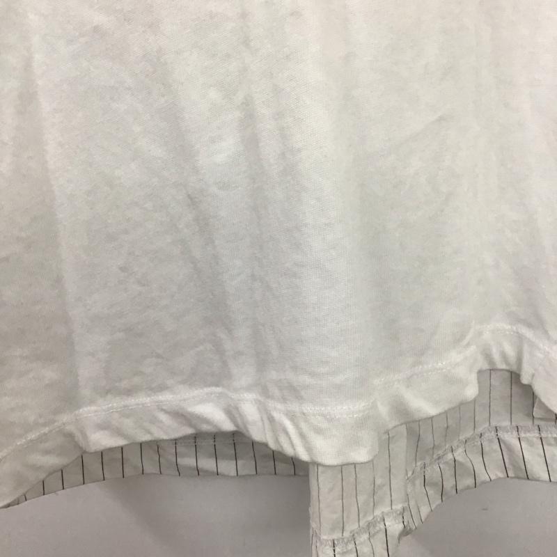 ザラ ZARA カットソー 半袖 S 無地 X ストライプ 白 / ホワイト /  レディース USED 古着 中古 10140395