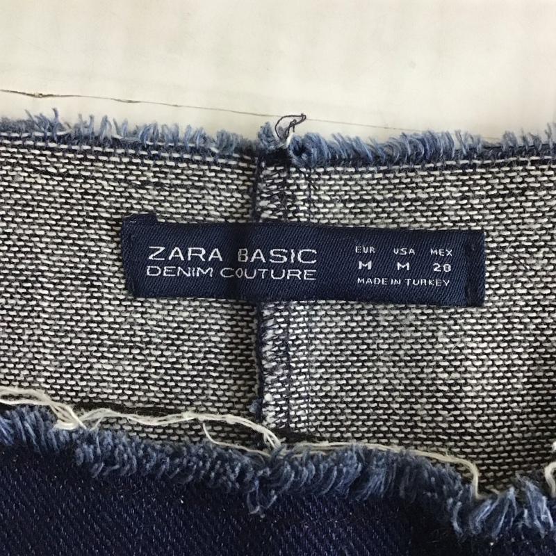 ザラベーシック ZARA BASIC ワンピース ひざ丈スカート 半袖ロングワンピース デニムワンピース クルーネック M 無地 インディゴ / インディゴ /  レディース USED 古着 中古 10116418