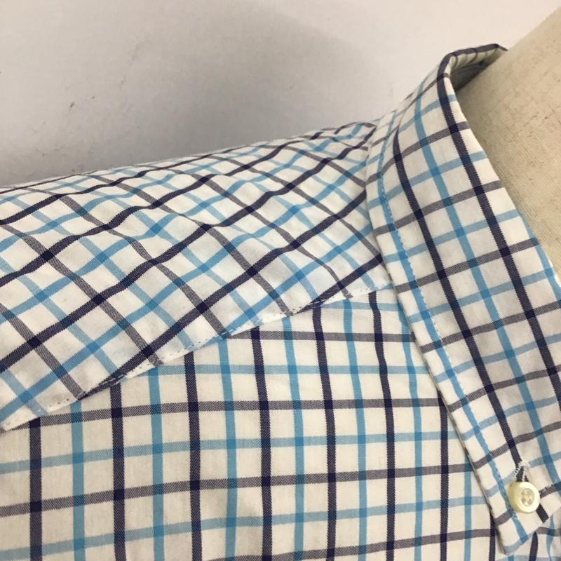 トミーヒルフィガー TOMMY HILFIGER シャツ、ブラウス 長袖 ボタンダウン 胸ポケット チェック M ワンポイント 白 / ホワイト / X 青 / ブルー / X 紺 / ネイビー /  メンズ USED 古着 中古 10112920