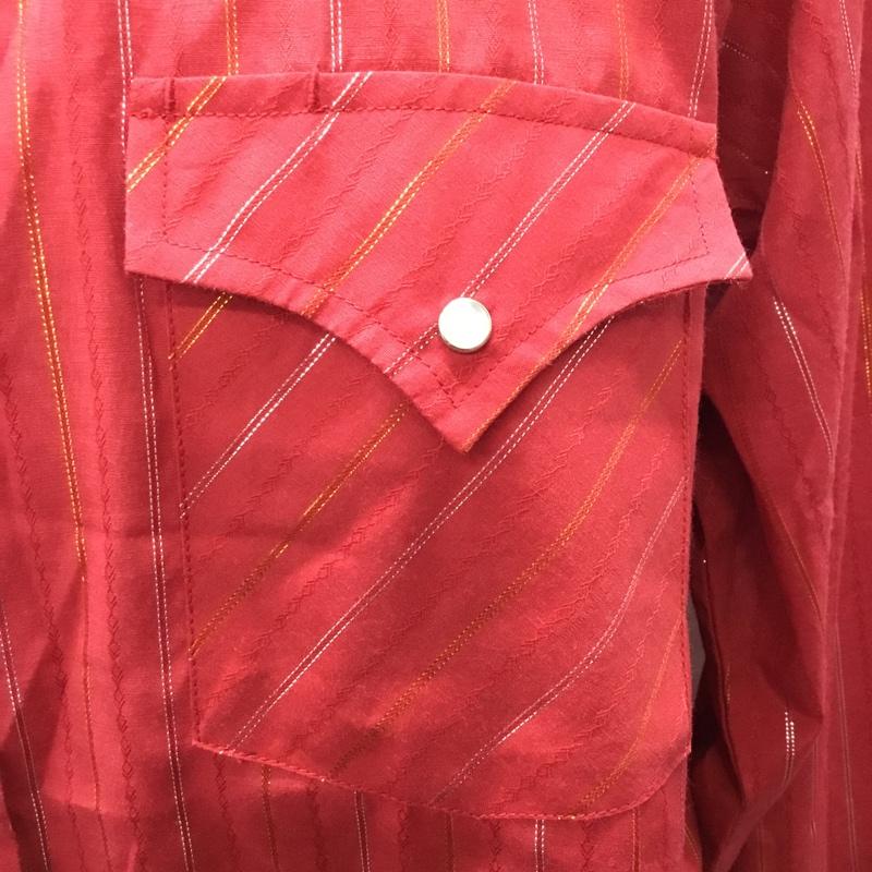 古着 USED シャツ、ブラウス 長袖 長袖シャツ カラーシャツ ストライプシャツ 古着 ヴィンテージ ストライプ えんじ / ワインレッド /  メンズ USED 古着 中古 10111001