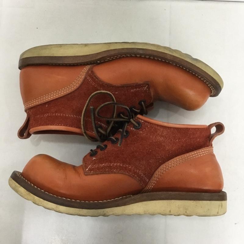 ゼローズ ZERROWS ブーツ ショートブーツ レザー 7.5 無地 茶 / ブラウン /  メンズ USED 古着 中古 10140415