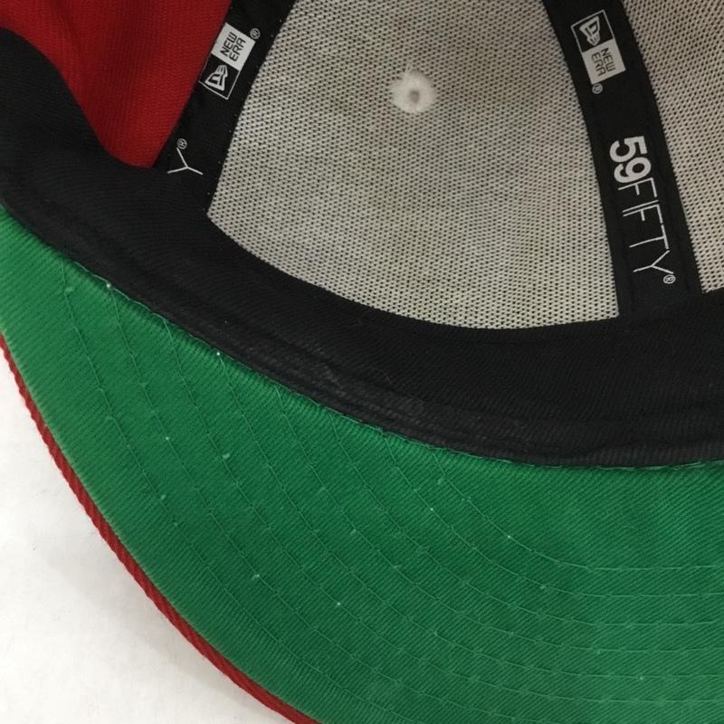 ニューエラ NEW ERA 帽子 キャップ NY ニューヨークヤンキース 59FIFTY 59.6cm ロゴ、文字 赤 / レッド /  メンズ USED 古着 中古 10134284