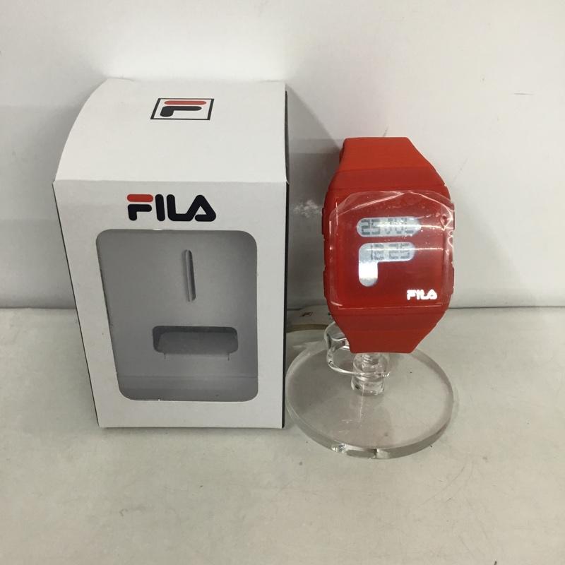 フィラ FILA 腕時計 デジタル 130666993 箱有 ロゴ、文字 赤 / レッド /  レディース USED 古着 中古 10135153
