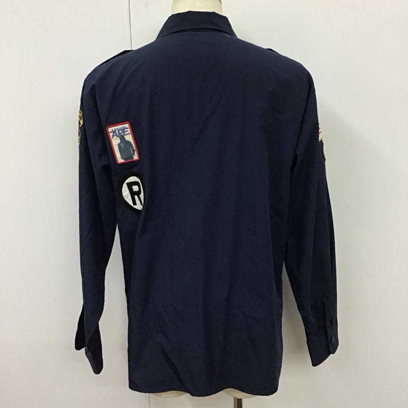 アベイシングエイプ A BATHING APE シャツ、ブラウス 長袖 ボーイスカウトシャツ L  紺 / ネイビー /  メンズ USED 古着 中古 10117972