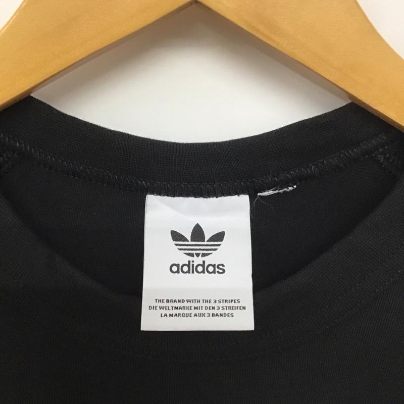 アディダス adidas Tシャツ 長袖 長袖Tシャツ プリントTシャツ 長袖カットソー ロゴ、文字 黒 / ブラック /  メンズ USED 古着 中古 10140135