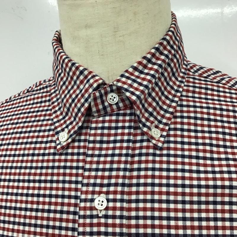 ブルックスブラザーズ BROOKS BROTHERS シャツ、ブラウス 長袖 BLACK FLEECE コットン BB1 USA ボタンダウン チェック 白 / ホワイト / X 赤 / レッド / X 紺 / ネイビー /  メンズ USED 古着 中古 10112672