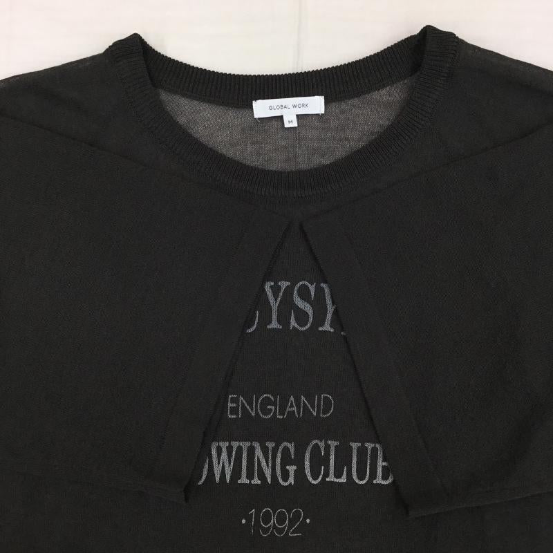 グローバルワーク GLOBAL WORK カットソー 半袖 M ロゴ、文字 チャコールグレー / チャコールグレー /  レディース USED 古着 中古 10141848