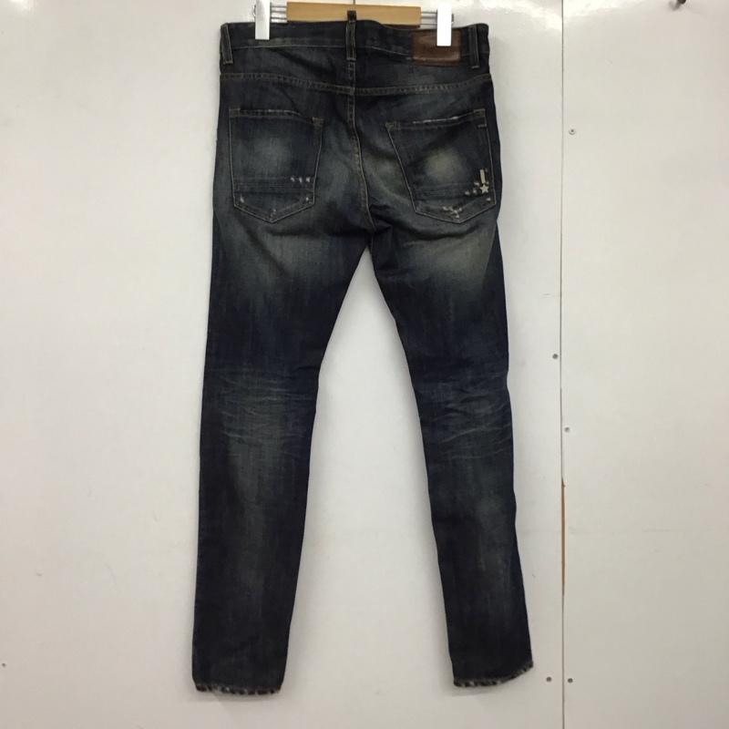 レイン Reign パンツ デニム、ジーンズ デニムパンツ スリムパンツ カジュアルパンツ 29インチ ダメージ加工 インディゴ / インディゴ /  メンズ USED 古着 中古 10150082