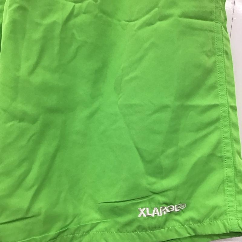エクストララージ XLARGE パンツ ショートパンツ ショートパンツ ハーフパンツ カジュアルパンツ ナイロンパンツ L ロゴ、文字 緑 / グリーン /  メンズ USED 古着 中古 10142933