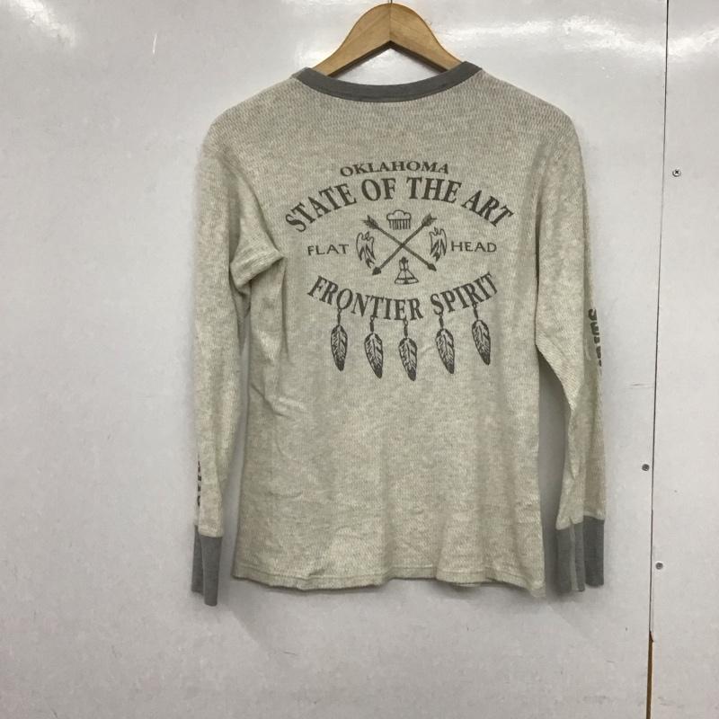 フラットヘッド FLATHEAD カットソー 長袖 長袖カットソー 無地カットソー クルーネック ワッフル 38 ロゴ、文字 灰 / グレー /  メンズ USED 古着 中古 10148085