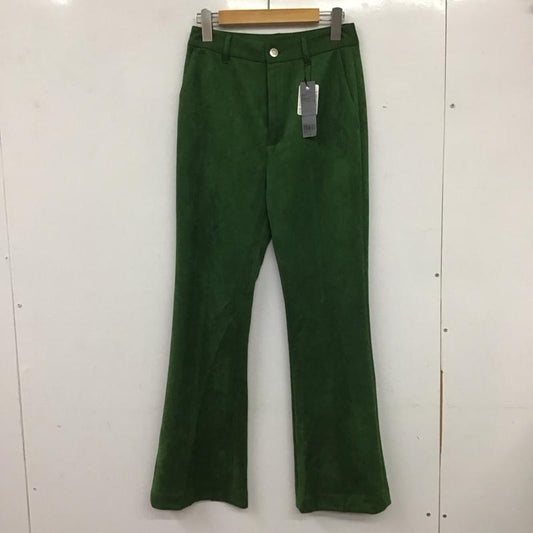 ジーナシス JEANASIS パンツ スラックス スリットフレアパンツ スリムパンツ ストレッチパンツ M 無地 緑 / グリーン /  レディース USED 古着 中古 10135805