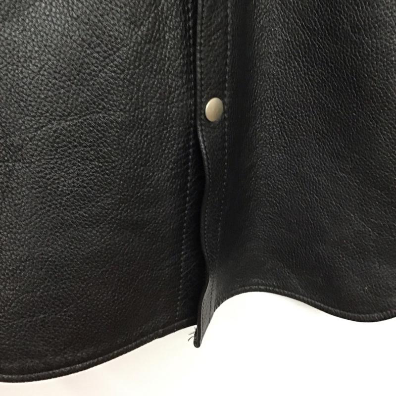 古着 USED シャツ、ブラウス 長袖 長袖レザーシャツ カラーシャツ フロントボタン 無地 黒 / ブラック /  メンズ USED 古着 中古 10142964