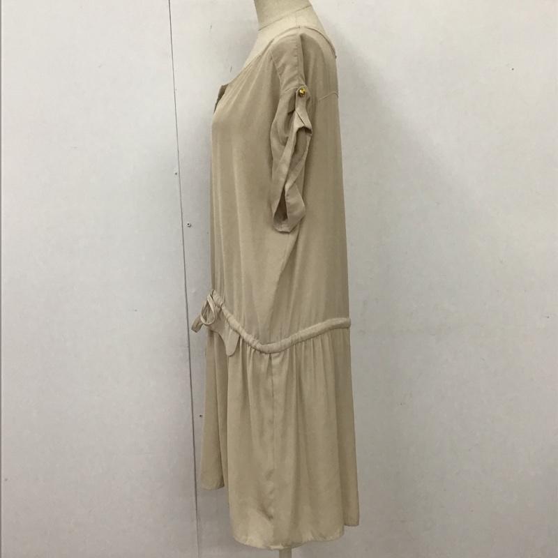 グローブ grove ワンピース ひざ丈スカート 半袖ワンピース フレアスカート ひざ丈 M 無地 ベージュ / ベージュ /  レディース USED 古着 中古 10116331