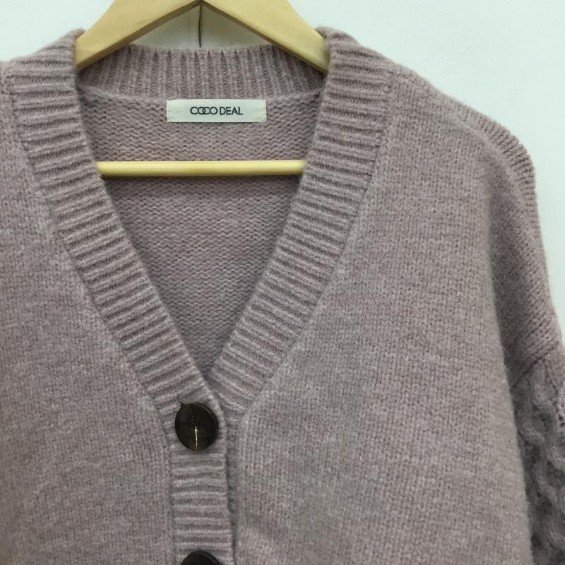 ココ ディール COCO DEAL カーディガン 長袖 2 無地 桃 / ピンク /  レディース USED 古着 中古 10135635