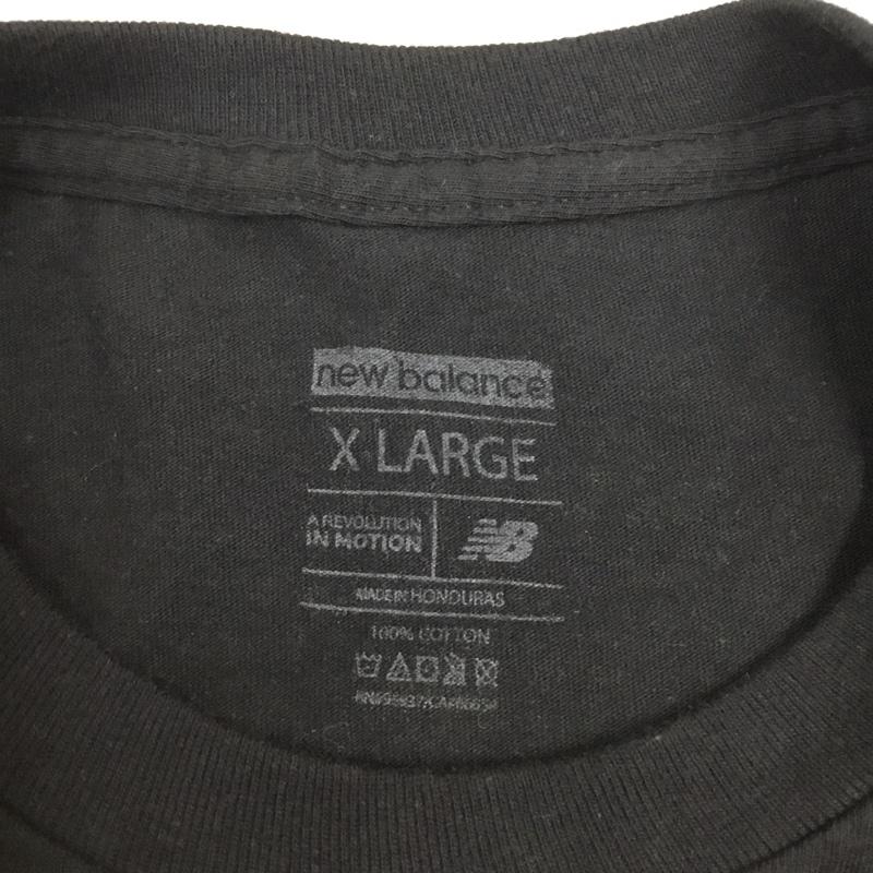 ニューバランス New Balance Tシャツ 半袖 半袖カットソー プリントTシャツ クルーネックカットソー XL ロゴ、文字 黒 / ブラック /  メンズ USED 古着 中古 10111939