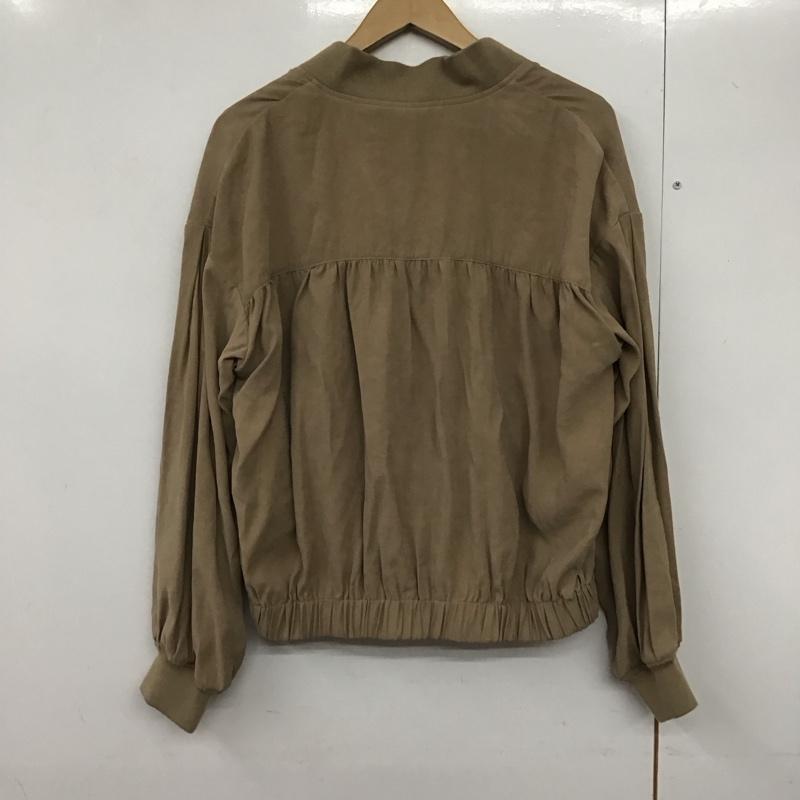 アズールバイマウジー AZUL BY MOUSSY ジャケット、上着 ジャケット、ブレザー 250DSM30-085C COLLARLESS ZIP BLOUSON カラーレスジップブルゾン M 無地 茶 / ブラウン /  レディース USED 古着 中古 10142763