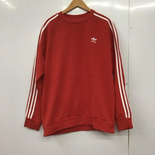アディダス adidas トレーナー 長袖 fm3761 クルーネック スウェットトレーナー 0 ロゴ、文字 赤 / レッド /  メンズ USED 古着 中古 10145841
